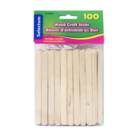 Batonnets de bois Selectum pour le bricolage, bois naturel, 4 1/2 po, 100/paquet-Faits de bois

