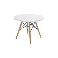 Plata Import – Table pour enfants Eiffel, dessus blanc (GT-086W)-Pattes en bois et plateau en MDF