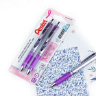 Pentel - Stylos à encre gel liquide EnerGel rétractable - 0,7 mm - Violet - Paquet de 2-L'encre intense et vive sèche rapidement, sans maculage