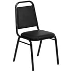 Flash Furniture – Chaise banquet empilable HERCULES à dossier trapèze, siège 1,5 po, noir, vinyle noir (FDBHF2BKVYL)-Capacité de poids de 500 lb