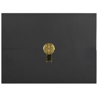 St. James - Porte-certificats/porte-documents - Sceau d'or avec un ruban d'or - noir - paquet de 5-Ajoutez une touche d'élégance, de cérémonie et de sincérité à l'attribution de reconnaissance