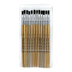 Charles Leonard – Pinceaux plats avec manche naturel court d’une largeur de 1/4 po, poils noirs, 72/paquet (CHL73125)-Pinceaux pour artistes en herbe