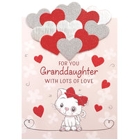 Rosedale Gold - Cartes de souhaits/Enveloppes - Joyeuse St-Valentin Petite-fille enfant - 5-1/2 po x 8 po - paquet de 6-Imprimées sur un papier de qualité non couché