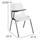Flash Furniture - Chaise coquille ergonomique blanche avec accoudoir-tablette rabattable pour droitiers, paquet de 5-Conception pour un usage commercial