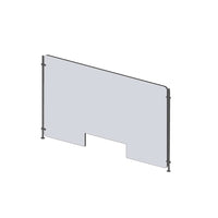 Mark Maker Rod Sneeze Guard - Acrylique transparent 1/4" - panneau de 35,5" Lx23,5"H-ensemble de tiges de 24"H-passage de 4"x12"-Distanciation sociale optimale entre deux groupes de personnes