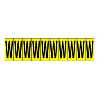Accuform Signs – Repères ind. de lettres et de chiffres « W », 1 15/16 haut. po, noir sur jaune, 10 caract./feuille (NCH602WYL)-Caractère : « W »