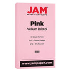 JAM Paper, Papier cartonné bristol de format tabloïde, fini vélin, 11 x 17 po, 65 lb, rose, 50 feuilles (16932848)-Couleur : Couverture rose de 65 lb