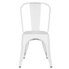 Nicer Furniture - chaise de salle à manger empilable de style Tolix - métal - blanc-Finition résistante aux rayures et aux marques de l'acier de 1,2 mm d'épaisseur