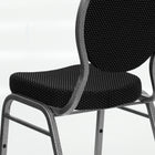 Flash Furniture – Chaise banquet empilable Hercules avec dossier à larme ajourée, tissu noir à motifs et cadre argenté, 4/paquet-Panneau arrière sans couture