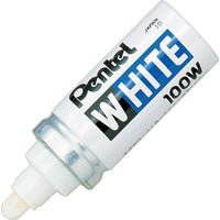 Pentel - Marqueur permanent blanc − Pointe ronde-à usages multiples  
