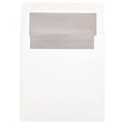 JAM Paper Enveloppes carrées avec fini métallique et fermeture gommée, 6 x 6 po, blanc avec intérieur argenté, paq./100-Blanc avec intérieur argenté