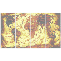 Designart – Art imprimé sur toile, carte du monde flou orange (PT2711-271)-Impression