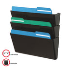 Deflecto - Porte-document empilable EZ Link - 3 pochettes - format lettre - noir - paquet de 3-Loge des documents de format lettre