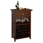 Winsome – Armoire à vin avec tiroir et porte-verre, noyer antique-Assemblage nécessaire
