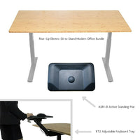 Uncaged Ergonomics – Bureau assis debout Rise Up, électrique, 60 po, avec support pour clavier et tapis ASM-B (RUGBKT2ASM)-Superbe bureau luxueux à hauteur réglable, parfait pour travailler assis/debout ou debout