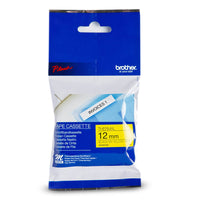 Brother - MK631 Ruban non laminé authentique pour étiqueteuses P-touch - 12 mm de largeur x 8 m de longueur - jaune avec texte noir-Ruban non laminé série M jaune avec texte noir de 12 mm