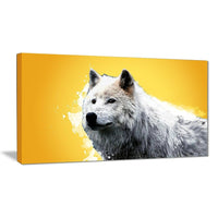 Designart Toile imprimée, L’émerveillement du loup, jaune, 5 panneaux (PT2330-32-16)-Impression