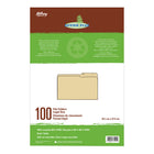 Hilroy - Chemises à onglet Enviro-Plus recyclées - format légal - 9 po x 14 7/8 po - sable - paquet de 100-Carton de 9,5 points