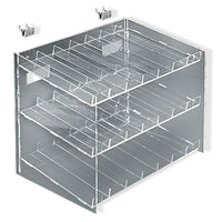 Azar Displays – Présentoir à cosmétiques à 3 niveaux avec 21 compartiments, de comptoir, 10,5 x 12 x 8 po (222988)-Panneau perforé ou rainuré, ou pour le comptoir