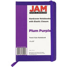JAM Paper - Carnet ligné à couverture rigide, fermeture à élastique, format voyage (4 x 6 po), violet, 2/paquet (340528851g)-Vendu séparément