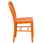 Chaise pour l’intérieur et l’extérieur, métal, orange (CH-61200-18-OR-GG)-Dossier à traverses verticales