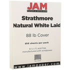 JAM Paper Papier couverture cartonné Strathmore fini vergé, 8 1/2 x 11 po, blanc naturel, 250 feuilles/rame-Vergé blanc naturel