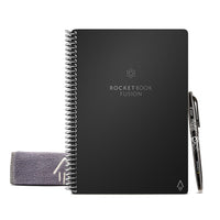 Rocketbook – Cahier Réutilisable Intelligent Fusion – Format Exécutif – 21 Feuilles – Noir Infini-Fini le gaspillage de papier – ce notebook écoresponsable offre 7 modèles de page différents pour la planification, la création de listes, l’établissement d’objectifs, la prise de notes, les croquis et le partage de grandes idées