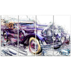 Designart – Grande toile de style galerie, voiture rétro, abstrait (PT2605-271)-Impression