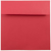 JAM Paper Enveloppes recyclées à patte de fermeture carrée, 7 1/2 x 7 1/2 (po), rouge-Dimensions : 7 1/2 haut. x 7 1/2 larg. x 0,1 prof. (po)