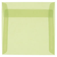 JAM Paper Enveloppes translucides de 6,5 x 6,5 po, vert feuille, 50/paquet-Enveloppes translucides vert feuille