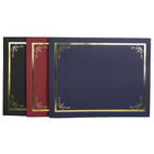 St. James - Porte-certificats/porte-documents - bordure dorée - finition lin - noir - paquet de 5 - 83805-Papier de couverture de qualité supérieure, 230 g, texturé en lin avec un élégant motif de feuille d'or