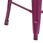 Tabouret de comptoir sans dossier de 24 po, intérieur/extérieur, violet (ET-BT3503-24-PUR-GG)-S'empile jusqu'à 10 chaises de hauteur