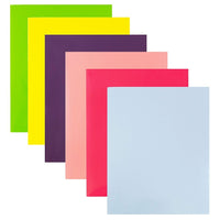 JAM PaperMD – Chemises de présentation scolaire à 2 pochettes plastifiées et lustrées, couleurs à la mode variées, 6/paquet-Chemises en papier cartonné aux couleurs mode lustrées