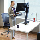 Ergotron - Poste de travail assis/debout deux écrans WorkFit-S, surface de travail, grand plateau, blanc brillant (33-349-211)-Garantie de 5 ans