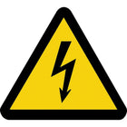 Accuform Signs - Étiquettes De Sécurité Avertissement Iso - Électricité, 4po x 4po, Vinyle, Pictogramme-Type d'affichage Adhésif