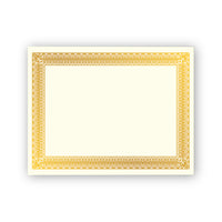 Geographics - Certificats Rome papier cartonné - Feuille d'or - 8,5 po l x 11 po H - Paquet de 15-Papier cartonne ivoire avec bordure en feuille d'or