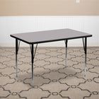Flash Furniture – Table d’activités rectangulaire, surface stratifiée de 30 x 48 (po) et pattes standards ajustables, gris-Surface résistant aux égratignures et aux taches