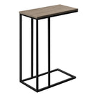 Monarch Specialties - 3766 Table D'Appoint - 25 po H/Taupe Fonce/Metal Noir-Dimensions du produit: 15,75 pouces L x 9,45 pouces P x 24 pouces H