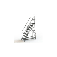 Tri-Arc Manufacturing – Escabeau roulant très robuste, hauteur : 80 po, marche dentelée, profondeur : 63 po (KDHD108242)-Nombre de marches : 8
