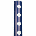  JAM Paper -  Papier cadeau à pois - 25 pieds carrés - Bleu foncé à pois blancs - Vendu à l'unité-Taille : 25 pieds carrés
