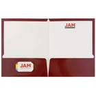 JAM Paper Chemises de présentation lustrées à 2 pochettes, 9 1/4 x 11 1/2 po, marron, 12/paq.-2 pochettes