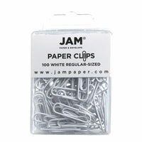 JAM PAPER - Colore norme 1" Trombones, Blanc, 3 Paquets de 100-Couleur blanche