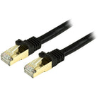 StarTech Câble de raccordement Ethernet Cat6a blindé, 30 pi, noir (C6ASPAT30BK)-Protège vos données contre le bruit, les interférences radio et les perturbations électromagnétiques