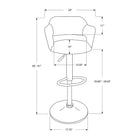 Monarch Specialties - 2357 Tabouret De Bar - Noir/Metal Chrome Hydraulique-Style contemporain