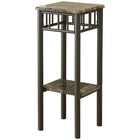 Monarch Specialties - 3044 Table D'Appoint - Marbre Espresso/Metal Bronze-Cette table d'appoint est dotée d'une surface élégante simili-marbre cappuccino offrant un style chaleureux à toute pièce. La base en métal bronzé offre un support robuste et une allure chic. Utilisez-la pour poser une plante ou un objet décoratif favori.