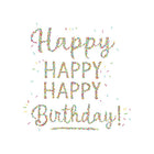 WallPops - Kit d'art mural anniversaire le plus heureux-Kit d'art mural fête festive avec la citation, "Joyeux, heureux, joyeux anniversaire!"