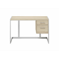 Whalen - Bureau de travail Peruzzi de 48 po - pacane grège et fini argenté-Le bureau Peruzzi de Whalen Furniture affiche un style moderne et épuré