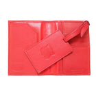 Designer Ashlin  Portefeuille passeport Amsterdam Rfid Blocking  Cuir de vachette grainé  Rouge-Couverture biplie de portefeuille de passeport de bouclier RFID.