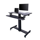 Rocelco – Bureau debout mobile MSD-40 à hauteur réglable, 40 po avec portée verticale allongée-Utilisez-le comme poste de travail autoportant ou en tant qu'extension de votre bureau actuel