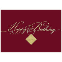 JAM Paper - Cartes de souhaits, Joyeux anniversaire sur fond bordeaux, vierges, 25/paquet (526XA5271WB)-Carte d’anniversaire avec inscription simple sur fond de couleur bordeaux